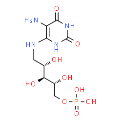 ChemSpider 2D Image | 5-amino-6-(5-phospho-D-ribitylamino)uracil | C9H17N4O9P