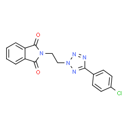 ChemSpider 2D Image | 2-{2-[5-(4-Chlorophenyl)-2H-tetrazol-2-yl]ethyl}-1H-isoindole-1,3(2H)-dione | C17H12ClN5O2