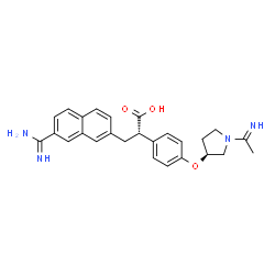 ChemSpider 2D Image | (2S)-3-(7-Carbamimidoyl-2-naphthyl)-2-(4-{[(3S)-1-ethanimidoyl-3-pyrrolidinyl]oxy}phenyl)propanoic acid | C26H28N4O3