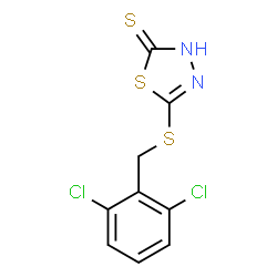 ChemSpider 2D Image | 5-[(2,6-dichlorobenzyl)thio]-1,3,4-thiadiazole-2-thiol | C9H6Cl2N2S3