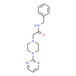 ChemSpider 2D Image | N-Benzyl-2-[4-(2-pyrimidinyl)-1-piperazinyl]acetamide | C17H21N5O