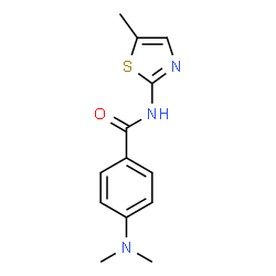 ChemSpider 2D Image | 4-(Dimethylamino)-N-(5-methyl-1,3-thiazol-2-yl)benzamide | C13H15N3OS