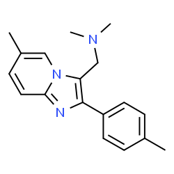 ChemSpider 2D Image | DIMETHYL({[6-METHYL-2-(4-METHYLPHENYL)IMIDAZO[1,2-A]PYRIDIN-3-YL]METHYL})AMINE | C18H21N3