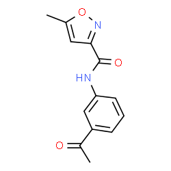 ChemSpider 2D Image | N-(3-Acetylphenyl)-5-methyl-1,2-oxazole-3-carboxamide | C13H12N2O3