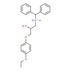 ChemSpider 2D Image | (2R)-N-(Diphenylmethyl)-3-(4-ethoxyphenoxy)-2-hydroxy-N-methyl-1-propanaminium | C25H30NO3