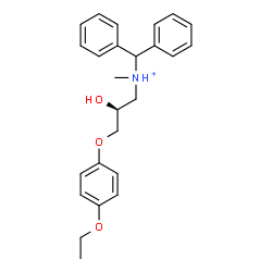 ChemSpider 2D Image | (2S)-N-(Diphenylmethyl)-3-(4-ethoxyphenoxy)-2-hydroxy-N-methyl-1-propanaminium | C25H30NO3
