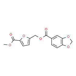ChemSpider 2D Image | [5-(Methoxycarbonyl)-2-furyl]methyl 1,3-benzodioxole-5-carboxylate | C15H12O7