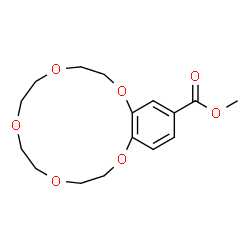 ChemSpider 2D Image | Methyl 2,3,5,6,8,9,11,12-octahydro-1,4,7,10,13-benzopentaoxacyclopentadecin-15-carboxylate | C16H22O7