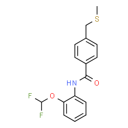 ChemSpider 2D Image | N-[2-(Difluoromethoxy)phenyl]-4-[(methylsulfanyl)methyl]benzamide | C16H15F2NO2S