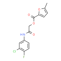 ChemSpider 2D Image | 2-[(3-Chloro-4-fluorophenyl)amino]-2-oxoethyl 5-methyl-2-furoate | C14H11ClFNO4