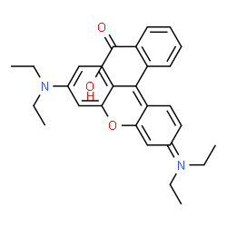 ChemSpider 2D Image | 2-[3-(diethylamino)-6-(diethyl-$l^{5}-azanylidene)xanthen-9-yl]benzoic acid | C28H31N2O3