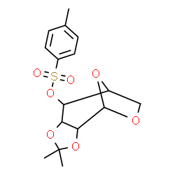 ChemSpider 2D Image | 4,4-Dimethyl-3,5,10,11-tetraoxatricyclo[6.2.1.0~2,6~]undec-7-yl 4-methylbenzenesulfonate | C16H20O7S