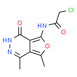 ChemSpider 2D Image | 2-Chloro-N-(1,7-dimethyl-4-oxo-3,4-dihydrofuro[3,4-d]pyridazin-5-yl)acetamide | C10H10ClN3O3
