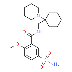 ChemSpider 2D Image | 2-Methoxy-N-{[1-(1-piperidinyl)cyclohexyl]methyl}-5-sulfamoylbenzamide | C20H31N3O4S