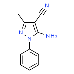 ChemSpider 2D Image | 5-Amino-3-methyl-1-phenyl-1H-pyrazole-4-carbonitrile | C11H10N4