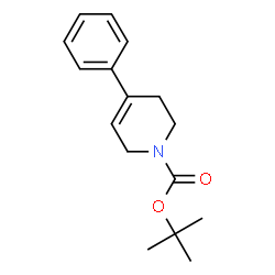 ChemSpider 2D Image | tert-butyl 4-phenyl-1,2,3,6-tetrahydropyridine-1-carboxylate | C16H21NO2
