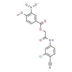 ChemSpider 2D Image | 2-[(3-Chloro-4-cyanophenyl)amino]-2-oxoethyl 4-methoxy-3-nitrobenzoate | C17H12ClN3O6