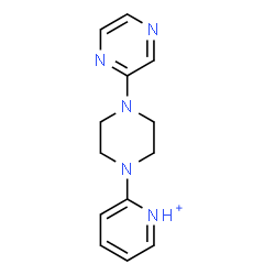 ChemSpider 2D Image | 2-[4-(2-Pyrazinyl)-1-piperazinyl]pyridinium | C13H16N5