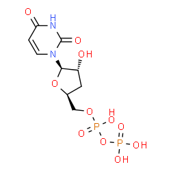 ChemSpider 2D Image | 3'-Deoxyuridine 5'-(trihydrogen diphosphate) | C9H14N2O11P2