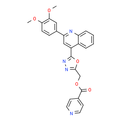 ChemSpider 2D Image | {5-[2-(3,4-Dimethoxyphenyl)-4-quinolinyl]-1,3,4-oxadiazol-2-yl}methyl isonicotinate | C26H20N4O5