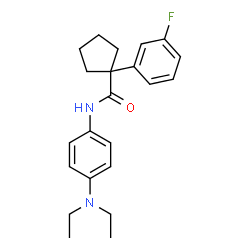 ChemSpider 2D Image | N-[4-(Diethylamino)phenyl]-1-(3-fluorophenyl)cyclopentanecarboxamide | C22H27FN2O