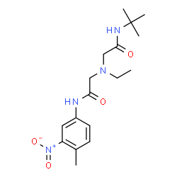 ChemSpider 2D Image | 2-(Ethyl{2-[(4-methyl-3-nitrophenyl)amino]-2-oxoethyl}amino)-N-(2-methyl-2-propanyl)acetamide | C17H26N4O4