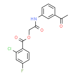 ChemSpider 2D Image | 2-[(3-Acetylphenyl)amino]-2-oxoethyl 2-chloro-4-fluorobenzoate | C17H13ClFNO4
