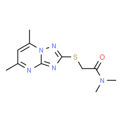 ChemSpider 2D Image | 2-[(5,7-Dimethyl[1,2,4]triazolo[1,5-a]pyrimidin-2-yl)sulfanyl]-N,N-dimethylacetamide | C11H15N5OS