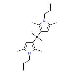 ChemSpider 2D Image | 3,3'-(2,2-Propanediyl)bis(1-allyl-2,5-dimethyl-1H-pyrrole) | C21H30N2