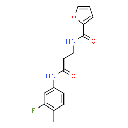 ChemSpider 2D Image | N-{3-[(3-Fluoro-4-methylphenyl)amino]-3-oxopropyl}-2-furamide | C15H15FN2O3