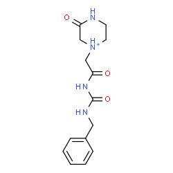 ChemSpider 2D Image | 1-{2-[(Benzylcarbamoyl)amino]-2-oxoethyl}-3-oxopiperazin-1-ium | C14H19N4O3