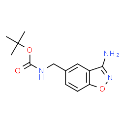 ChemSpider 2D Image | tert-Butyl [(3-amino-1,2-benzoxazol-5-yl)methyl]carbamate | C13H17N3O3