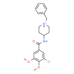 ChemSpider 2D Image | 1-Benzyl-4-[(3-chloro-4,5-dimethoxybenzoyl)amino]piperidinium | C21H26ClN2O3