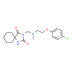 ChemSpider 2D Image | 3-({[2-(4-Chlorophenoxy)ethyl](methyl)amino}methyl)-1,3-diazaspiro[4.5]decane-2,4-dione | C18H24ClN3O3