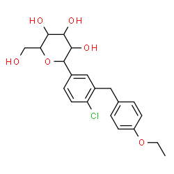 ChemSpider 2D Image | 1,5-Anhydro-1-[4-chloro-3-(4-ethoxybenzyl)phenyl]hexitol | C21H25ClO6