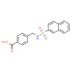 ChemSpider 2D Image | 4-{[(2-Naphthylsulfonyl)amino]methyl}benzoic acid | C18H15NO4S