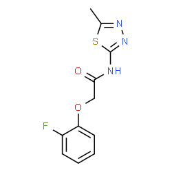 ChemSpider 2D Image | 2-(2-Fluorophenoxy)-N-(5-methyl-1,3,4-thiadiazol-2-yl)acetamide | C11H10FN3O2S