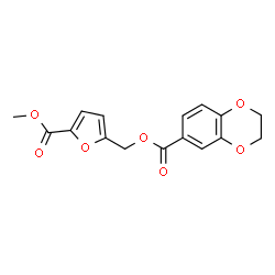 ChemSpider 2D Image | [5-(Methoxycarbonyl)-2-furyl]methyl 2,3-dihydro-1,4-benzodioxine-6-carboxylate | C16H14O7