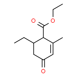 ChemSpider 2D Image | Ethyl 6-ethyl-2-methyl-4-oxo-2-cyclohexene-1-carboxylate | C12H18O3