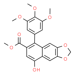 ChemSpider 2D Image | Methyl 8-hydroxy-5-(3,4,5-trimethoxyphenyl)naphtho[2,3-d][1,3]dioxole-6-carboxylate | C22H20O8