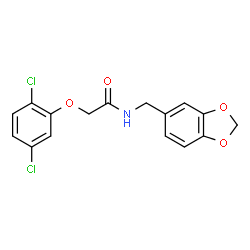 ChemSpider 2D Image | N-(1,3-Benzodioxol-5-ylmethyl)-2-(2,5-dichlorophenoxy)acetamide | C16H13Cl2NO4