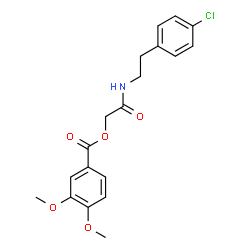 ChemSpider 2D Image | 2-{[2-(4-Chlorophenyl)ethyl]amino}-2-oxoethyl 3,4-dimethoxybenzoate | C19H20ClNO5