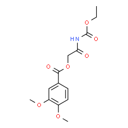 ChemSpider 2D Image | 2-[(Ethoxycarbonyl)amino]-2-oxoethyl 3,4-dimethoxybenzoate | C14H17NO7