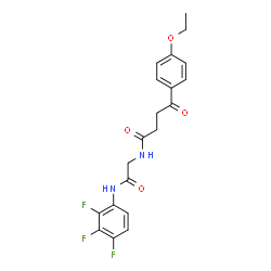 ChemSpider 2D Image | 4-(4-Ethoxyphenyl)-4-oxo-N-{2-oxo-2-[(2,3,4-trifluorophenyl)amino]ethyl}butanamide | C20H19F3N2O4