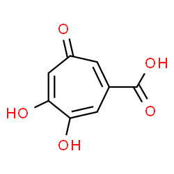 ChemSpider 2D Image | 5,6-Dihydroxy-3-oxo-1,4,6-cycloheptatriene-1-carboxylic acid | C8H6O5