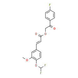 ChemSpider 2D Image | 2-(4-Fluorophenyl)-2-oxoethyl (2E)-3-[4-(difluoromethoxy)-3-methoxyphenyl]acrylate | C19H15F3O5