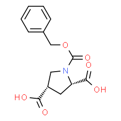 ChemSpider 2D Image | (2S,4S)-1-(benzyloxycarbonyl)pyrrolidine-2,4-dicarboxylic acid | C14H15NO6