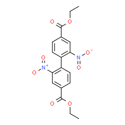 ChemSpider 2D Image | Diethyl 2,2'-dinitro-4,4'-biphenyldicarboxylate | C18H16N2O8
