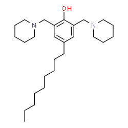 ChemSpider 2D Image | 4-Nonyl-2,6-bis(1-piperidinylmethyl)phenol | C27H46N2O