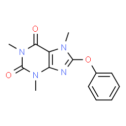 ChemSpider 2D Image | 1,3,7-Trimethyl-8-phenoxy-3,7-dihydro-purine-2,6-dione | C14H14N4O3